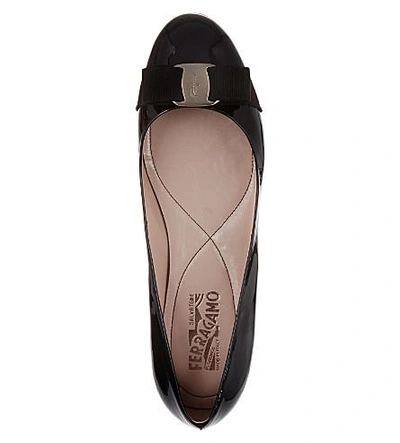 Shop Ferragamo Varina Patent Leather Pumps In Black