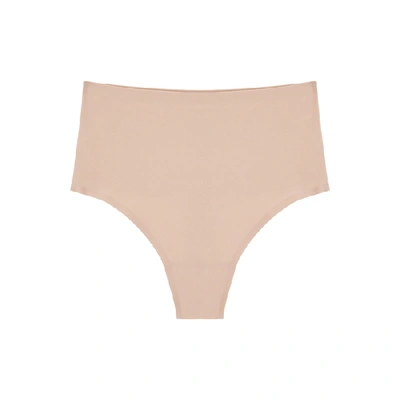 Shop Chantelle Soft Stretch Nude High-waist Thong