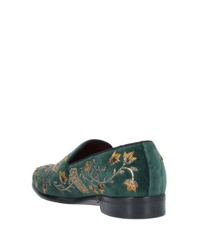 Shop Dolce & Gabbana Man Loafers Green Size 8.5 Cotton