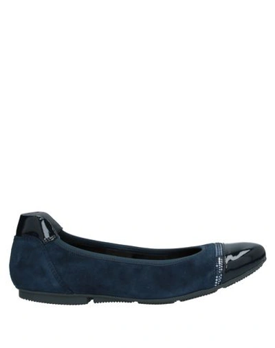 Shop Hogan Woman Ballet Flats Midnight Blue Size 5.5 Soft Leather
