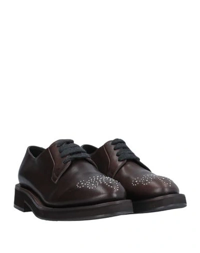 Shop Brunello Cucinelli Laced Shoes In Dark Brown