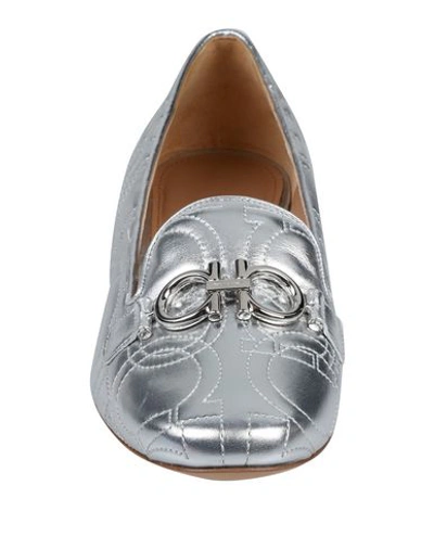 Shop Ferragamo Loafers In Silver