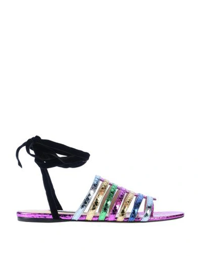 Shop Attico Toe Strap Sandals In Purple