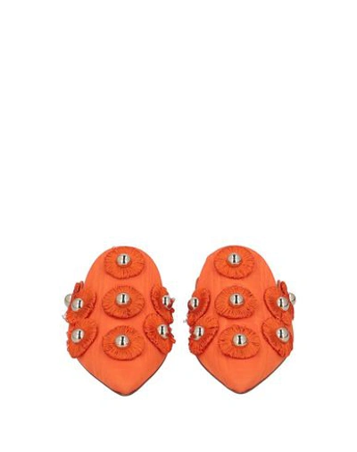 Shop Aquazzura Woman Mules & Clogs Orange Size 6 Textile Fibers