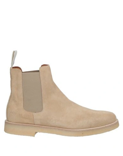 Shop Common Projects Ankle Boot In Beige