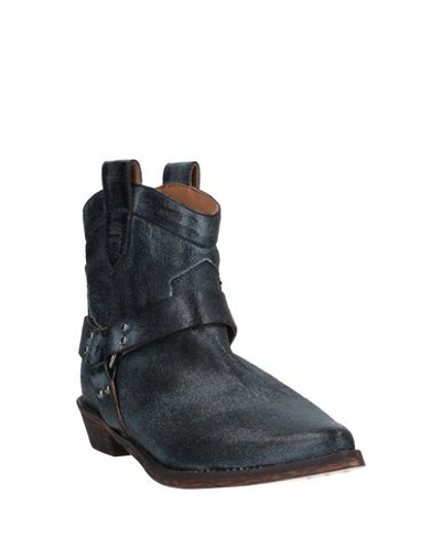 Coral Blue Ankle Boots In Black