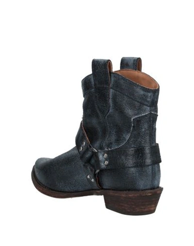 Coral Blue Ankle Boots In Black