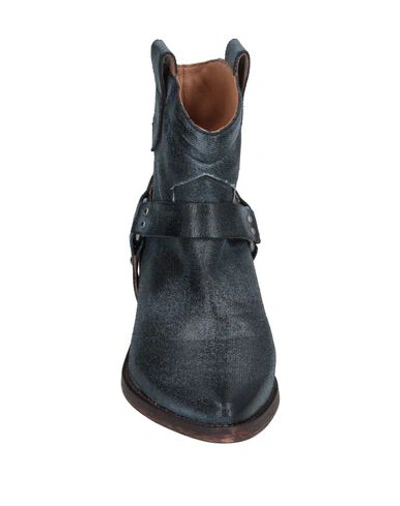 Coral Blue Ankle Boots In Black