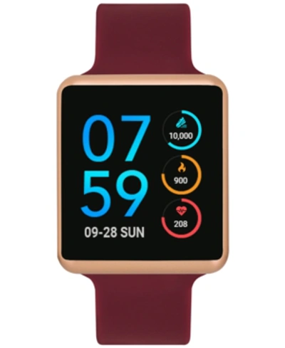 Shop Itouch Women's Air Merlot Silicone Strap Touchscreen Smart Watch 35x41mm - A Special Edition In Rose Gold Case, Merlot Strap