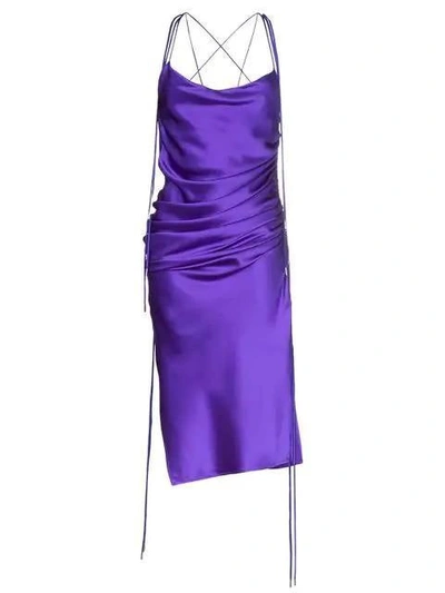 Shop Galvan Yasmin Midi Slip Dress In Purple