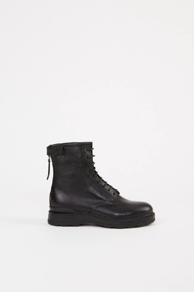 Shop Woolrich Leather Ankle Boot Black In White