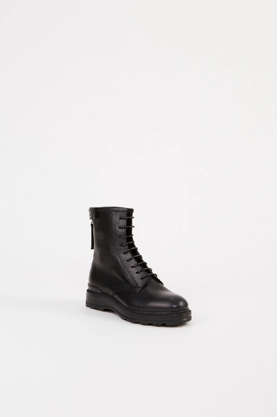 Shop Woolrich Leather Ankle Boot Black In White