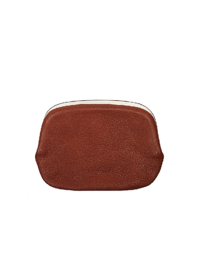 Shop Hender Scheme Brown Leather Snap Purse In Red