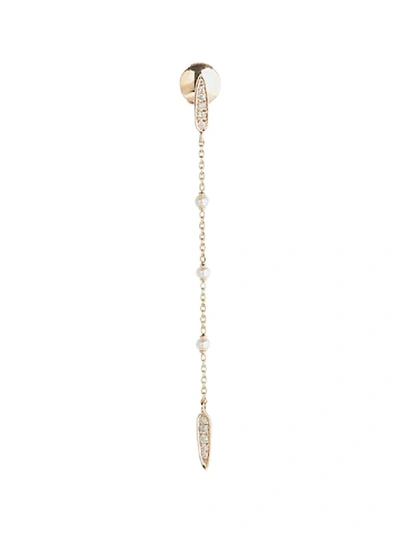 Shop Anissa Kermiche Pearl Rare Long Chain Earrings In Not Applicable