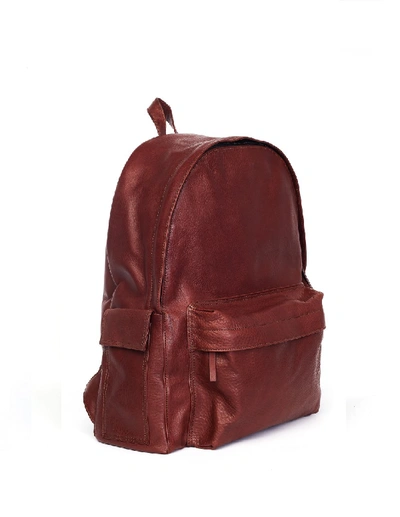 Shop Ann Demeulemeester Brown Leather Backpack In Red