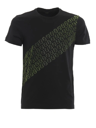 Shop Fendi Neon  Art Motif T-shirt In Black