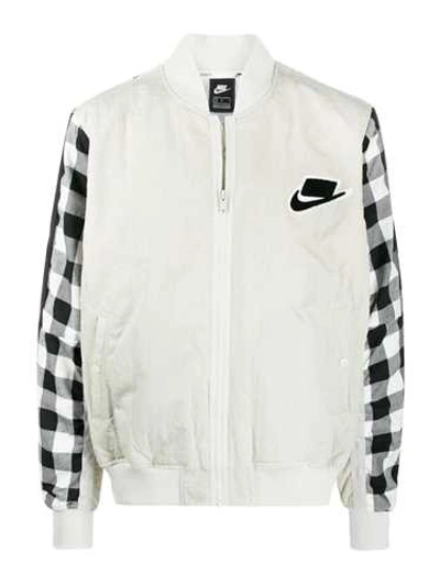 Shop Nike Nsw Checkered Bomber In White