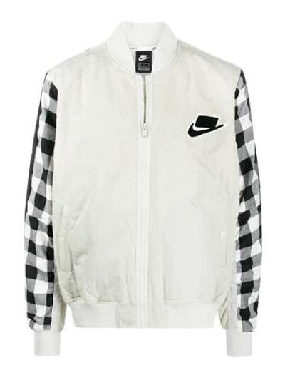 Nike Nsw Check-sleeves Bomber Jacket In Neutrals | ModeSens