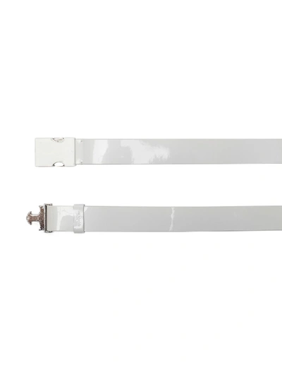 Shop Maison Margiela White Blue Leather Belt