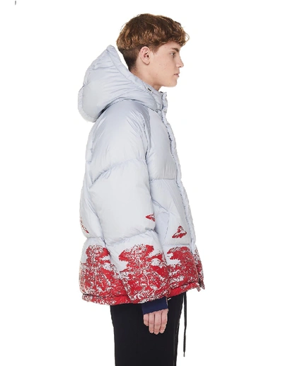 Shop Undercover Valentino Edition Printed Puffer Jacket In Grey