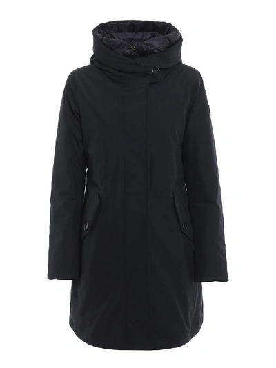 Shop Woolrich Two-piece Long Military Parka In Black