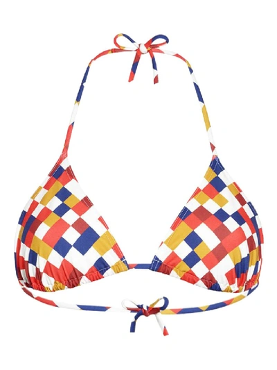 Shop Eres Mosaic Triangle Bikini Top In White