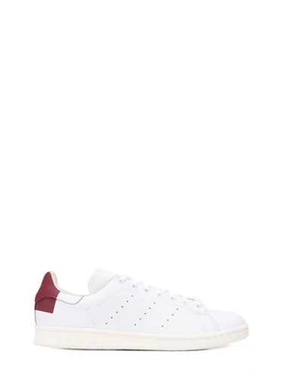 Shop Adidas Originals Stan Smith' Burgundy Low Top Sneakers In White