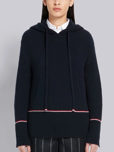 Shop Thom Browne Rwb Tipping Over-washed Pullover In Blue