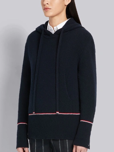 Shop Thom Browne Rwb Tipping Over-washed Pullover In Blue