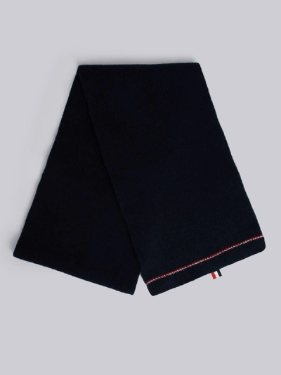Shop Thom Browne Rwb Tipping Over-washed Scarf In Blue