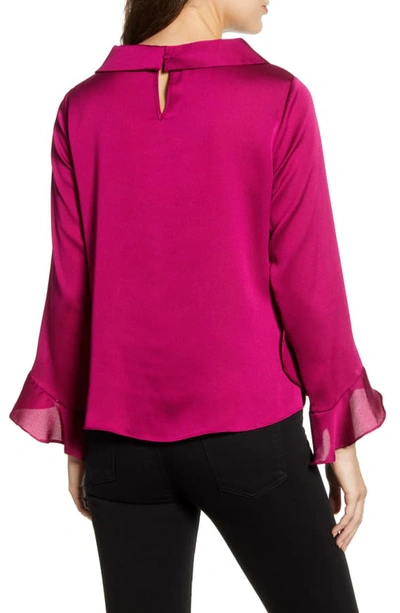 Shop Vince Camuto Bell Sleeve Blouse In Magenta