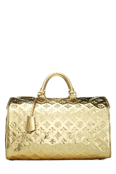 Pre-owned Louis Vuitton Gold Monogram Miroir Speedy 30