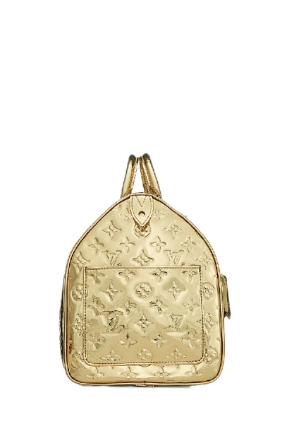Pre-owned Louis Vuitton Gold Monogram Miroir Speedy 30