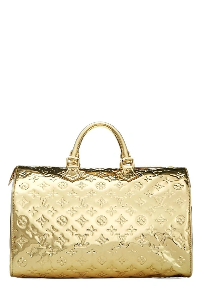 Pre-owned Louis Vuitton Gold Monogram Miroir Speedy 30