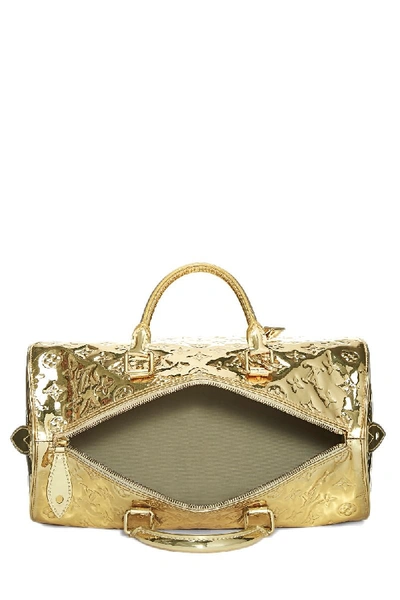 Pre-owned Louis Vuitton Gold Monogram Miroir Speedy 30