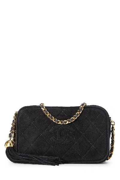 Pre-owned Chanel Black Quilted Suede Camera Mini