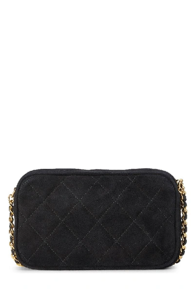 Pre-owned Chanel Black Quilted Suede Camera Mini