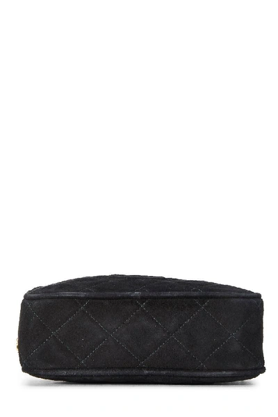 Pre-owned Chanel Black Quilted Suede Camera Mini