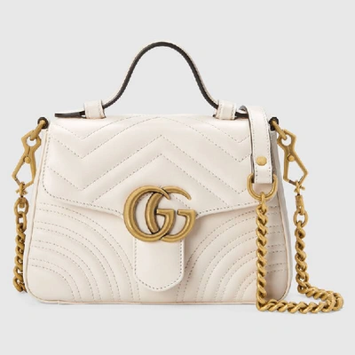 Shop Gucci Gg Marmont Mini-henkeltasche In White