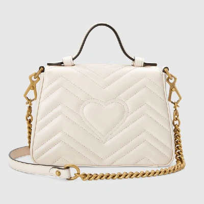 Shop Gucci Gg Marmont Mini-henkeltasche In White
