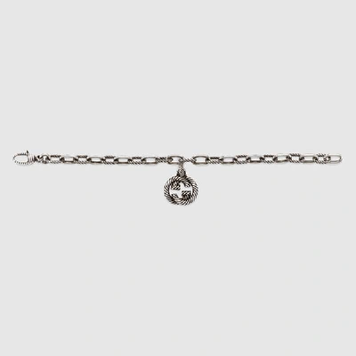 Shop Gucci Silver Bracelet With Interlocking G In Sterling Silver