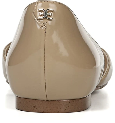 Shop Sam Edelman Rodney Pointy Toe D'orsay Flat In Classic Nude Patent