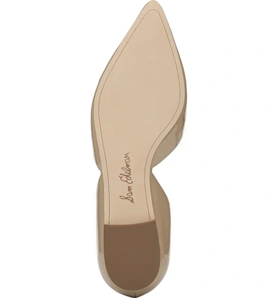 Shop Sam Edelman Rodney Pointy Toe D'orsay Flat In Classic Nude Patent