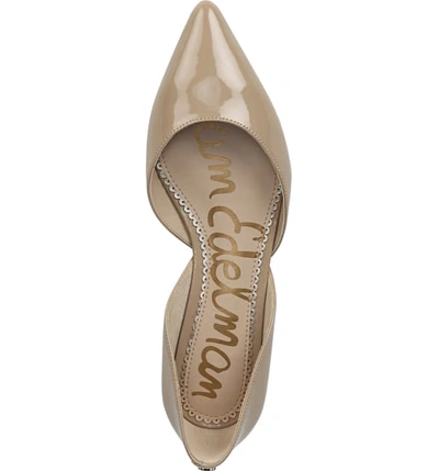 Shop Sam Edelman Rodney Pointy Toe D'orsay Flat In Classic Nude Patent