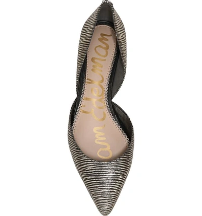Shop Sam Edelman Rodney Pointy Toe D'orsay Flat In Pyrite Leather