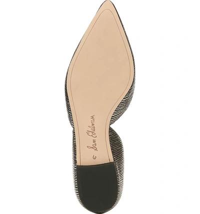 Shop Sam Edelman Rodney Pointy Toe D'orsay Flat In Pyrite Leather