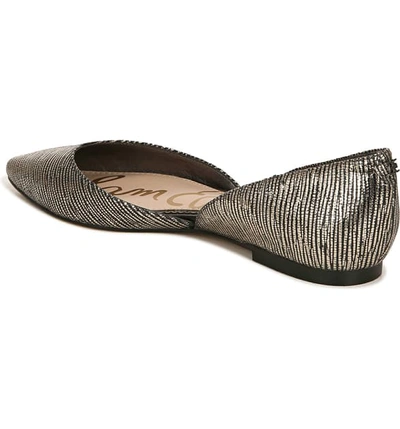 Shop Sam Edelman Rodney Pointy Toe D'orsay Flat In Pyrite Leather