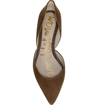 Shop Sam Edelman Rodney Pointy Toe D'orsay Flat In Toasted Coconut Suede
