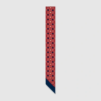 Shop Gucci Silk Neck Bow In Red