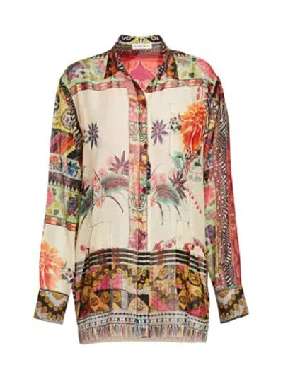 Shop Etro Floral Mosaic Tunic Blouse In Multi